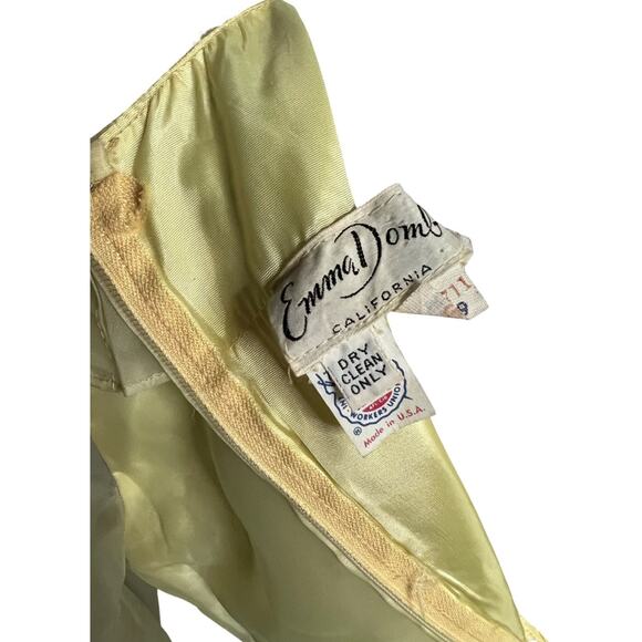 Vintage 1970s Pale Yellow Boho Hippie Age of Aquarius Emma Domb Maxi Dress Small - Picture 3 of 5